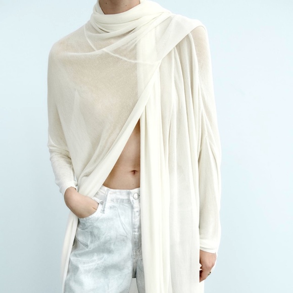 Zara limited edition kitted wrap over cardigan - Picture 2 of 8